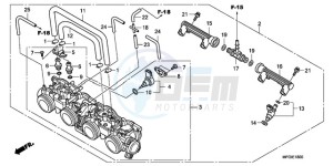 CB600F3A UK - (E / MKH ST) drawing THROTTLE BODY