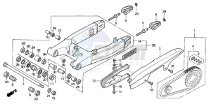 CBR600F drawing SWINGARM