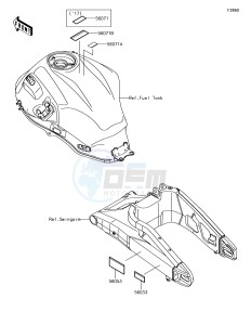 VERSYS 650 ABS KLE650FHF XX (EU ME A(FRICA) drawing Labels