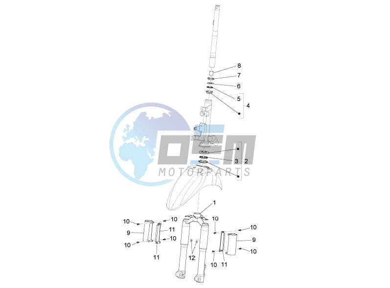 Fork/steering tube - Steering bearing unit