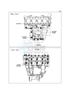 NINJA ZX-6R ZX600RBF FR GB XX (EU ME A(FRICA) drawing Crankcase Bolt Pattern