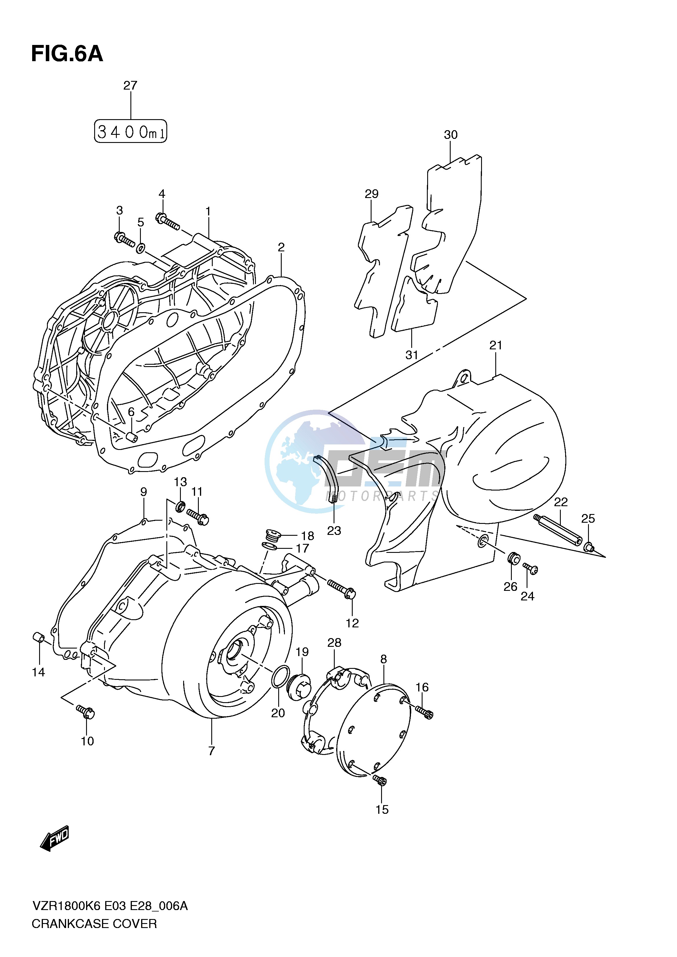 CRANKCASE COVER (MODEL K8 K9)