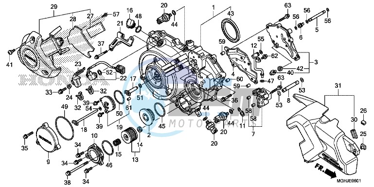 RIGHT CRANKCASE COVER (VFR1200XD/XDA/XDS)