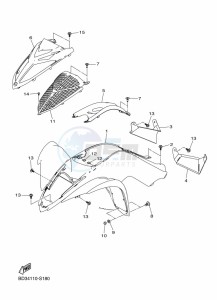 YFM90R (BD3R) drawing FRONT FENDER