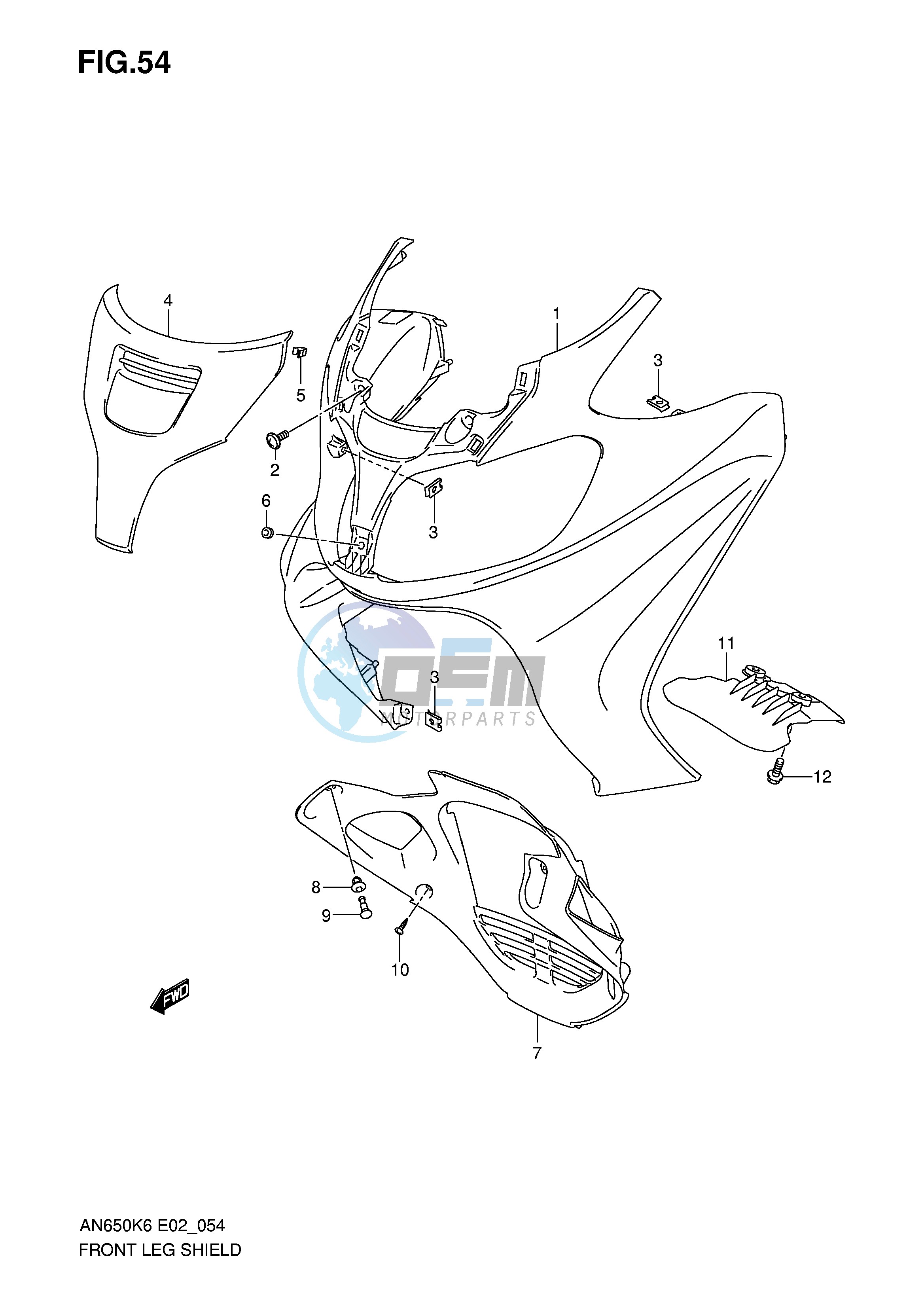 FRONT LEG SHIELD (AN650K6 K7)