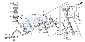 CB1300SA9 UK - (E / ABS BCT MKH MME TWO) drawing RR. BRAKE MASTER CYLINDER (CB1300A/CB1300SA)