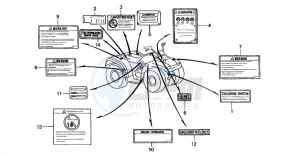 TRX350FM FOURTRAX 350 4X4ES drawing CAUTION LABEL