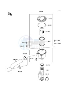 MULE_610_4X4 KAF400AFF EU drawing Air Cleaner-Belt Converter