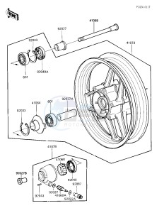 ZX 900 A [NINJA] (A1-A2) NINJA 900 drawing FRONT WHEEL_HUB