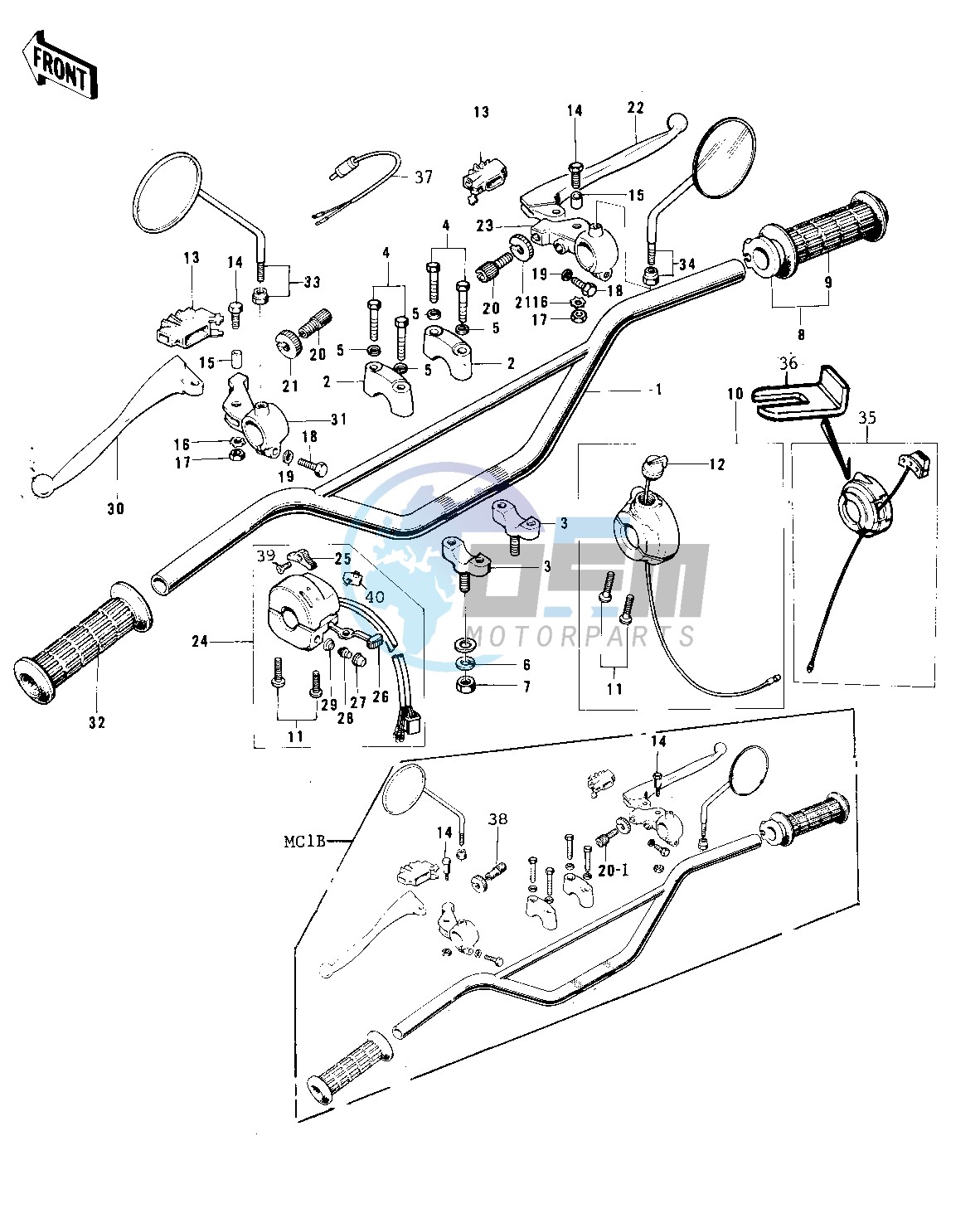 HANDLEBAR -- 73-75 MC1_MC1-A_MC1-B- -