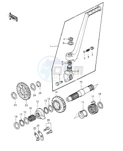 KDX 250 B [KDX250] (B1) [KDX250] drawing KICKSTARTER MECHANISM -- 81KDX250-B1- -