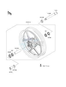 ZX 1000 E [NINJA ZX-10R] (E8F-E9FA) 0E8F drawing FRONT WHEEL