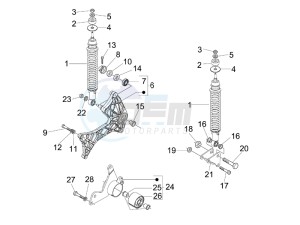 Granturismo 200 L USA drawing Rear suspension - Shock absorber - s