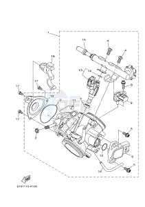 YFM700FWAD GRIZZLY 700 (2UDD) drawing THROTTLE BODY ASSY 1