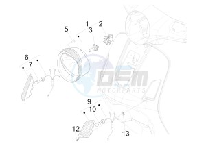 GTS 300 ie ABS (NAFTA) drawing Front headlamps - Turn signal lamps