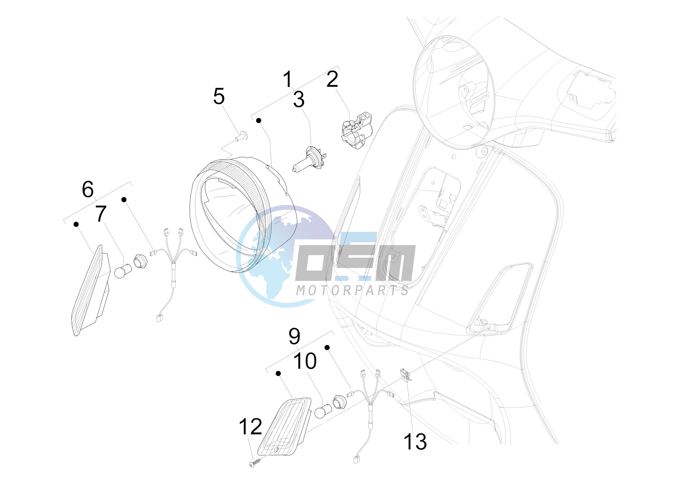 Front headlamps - Turn signal lamps