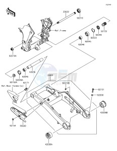 Z1000 ZR1000HHF XX (EU ME A(FRICA) drawing Swingarm