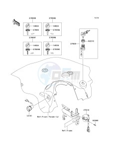 KVF700 D [PRAIRIE 700 4X4 TEAM GREEN SPECIAL EDITION] (D1) D1 drawing IGNITION SWITCH