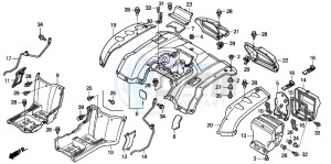 TRX350TM FOURTRAX drawing REAR FENDER