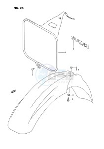 RM125 (E3) drawing FRONT FENDER - FRONT NUMBER PLATE