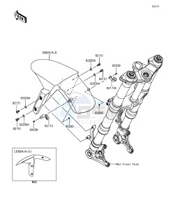 Z1000SX ZX1000LFF FR GB XX (EU ME A(FRICA) drawing Front Fender(s)