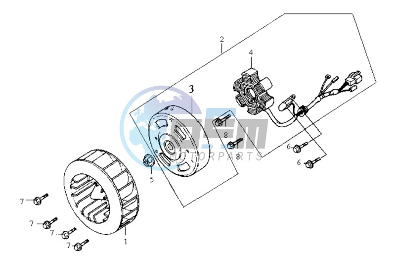 FLYWHEEL WITH MAGNETO / FAN