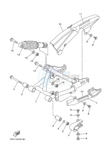 TT-R50E (1P6W 1P6X) drawing REAR ARM & SUSPENSION