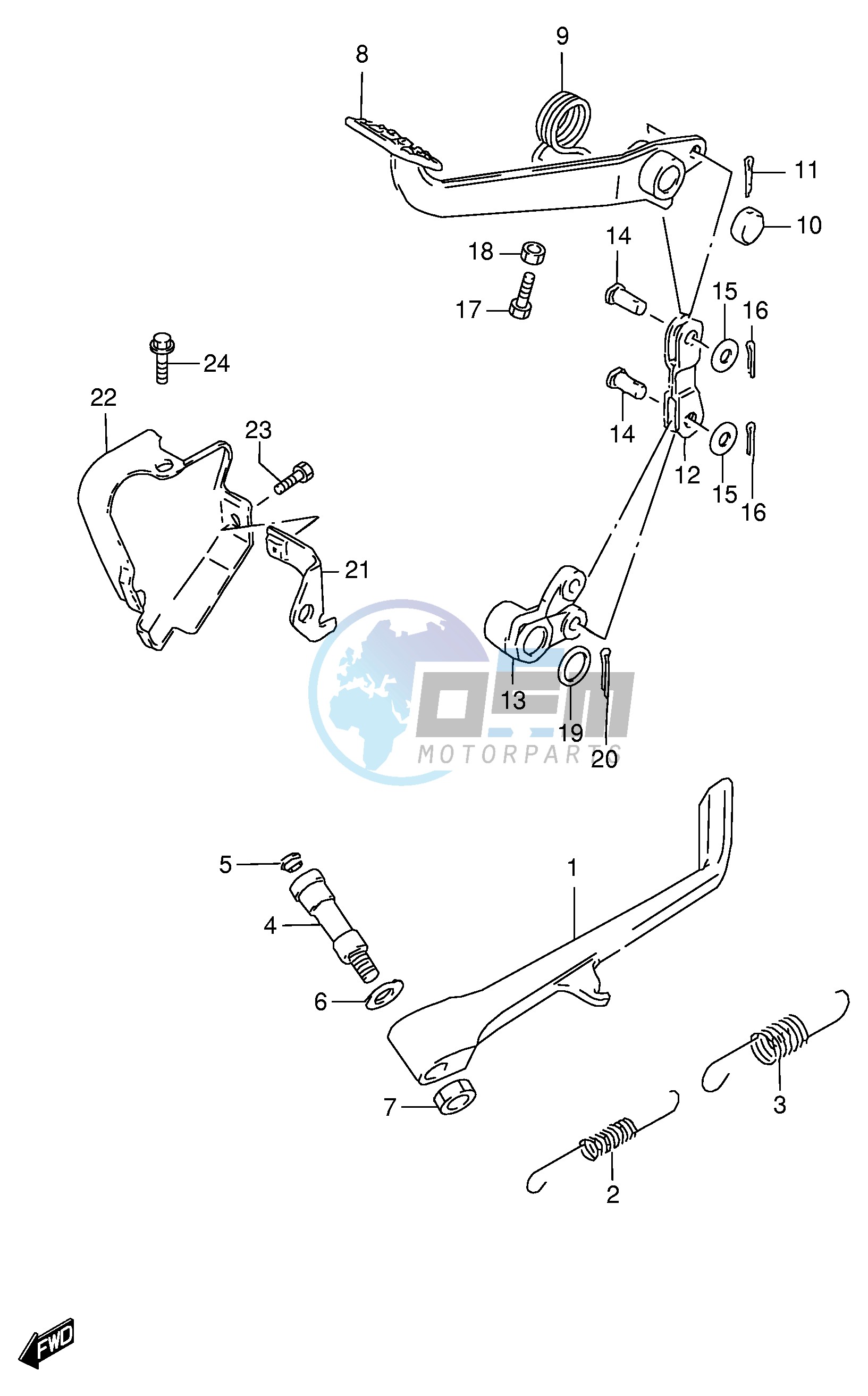 PROP STAND - REAR BRAKE