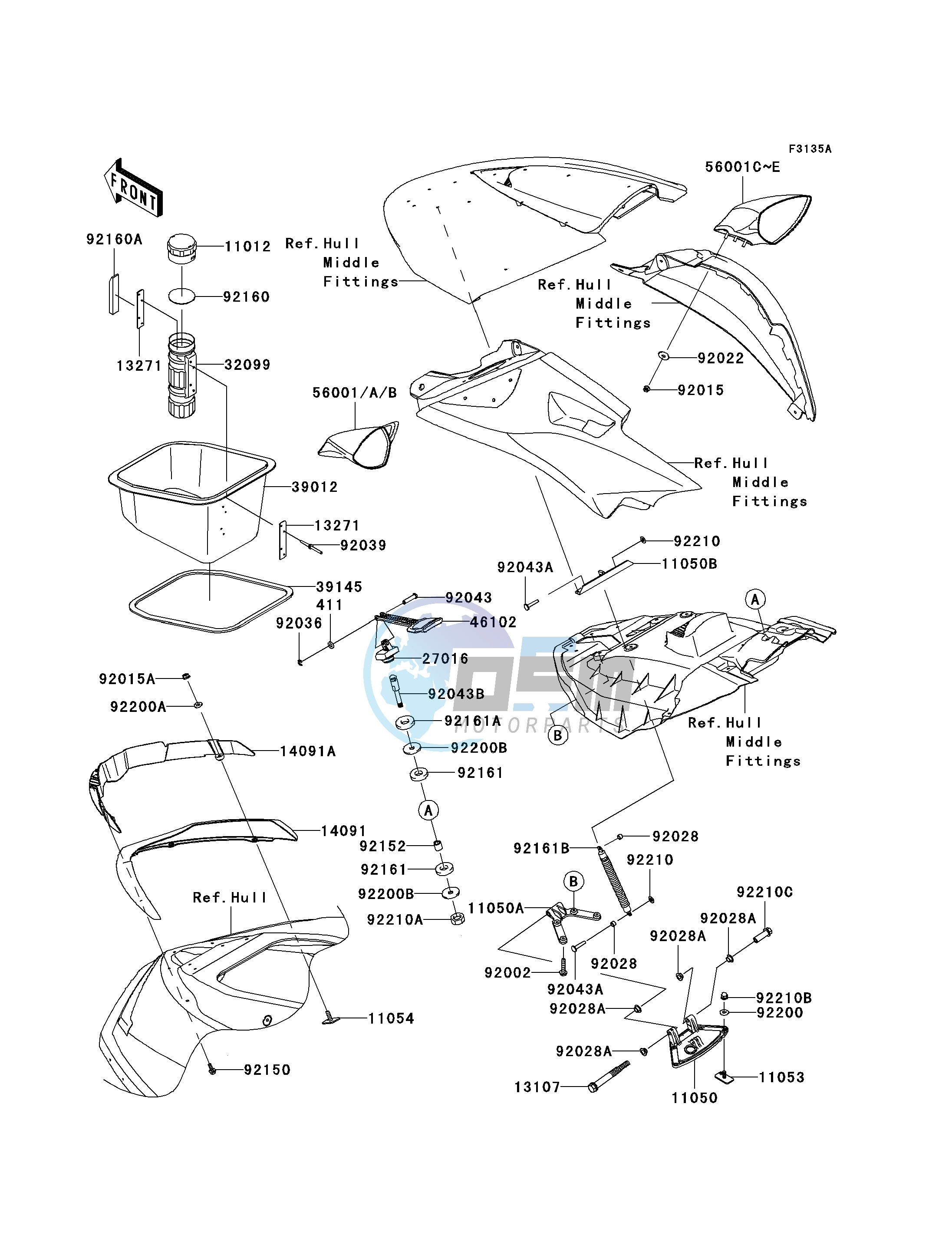 HULL FRONT FITTINGS-- B8F- -