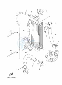 YZ85LW (B0G1) drawing RADIATOR & HOSE