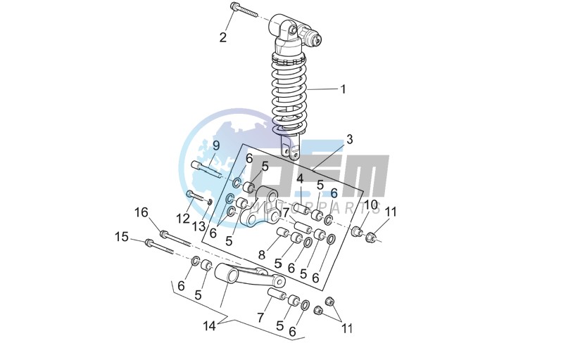 Connecting rod - rear shock abs.