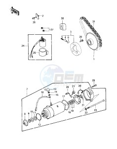 KZ 250 D [KZ250] (D1) [KZ250] drawing STARTER MOTOR_STARTER CLUTCH -- 80 D1- -