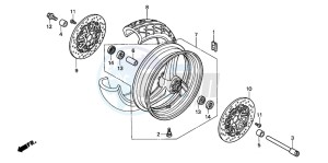 VTR1000F FIRE STORM drawing FRONT WHEEL