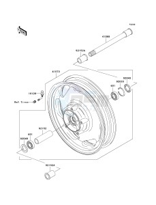 VN 1600 D [VULCAN 1600 NOMAD] (D6F-D8FA) D6F drawing FRONT WHEEL