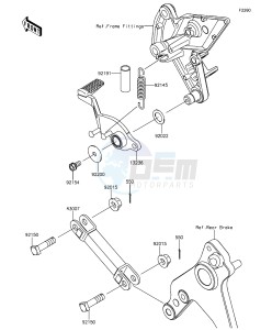 Z1000 ABS ZR1000GEFA FR GB XX (EU ME A(FRICA) drawing Brake Pedal