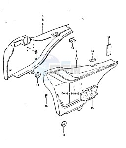 GSX750 (T-X) drawing FRAME COVER (MODEL X : 24L)