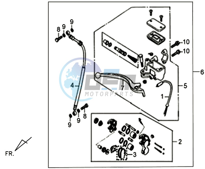 VOORBRAKE CALIPER / BRAKE LEVER /BRAKE LINE