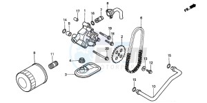 VT1100D2 drawing OIL FILTER/OIL PUMP