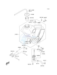 KLX 400 A [KLX400SR KLX400R] (A1-A2 A2 CAN ONLY) [KLX400SR KLX400R] drawing FUEL TANK-- KLX400-B1- -