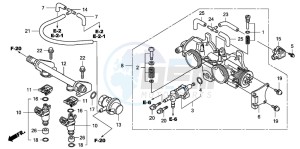 FJS600 SILVER WING drawing THROTTLE BODY