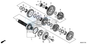 CB500FAD CB500F ABS Continue » UK - (E) drawing TRANSMISSION (COUNTERSHAFT)