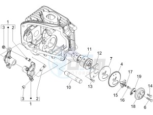 Liberty 125 4T PTT E3 (E) (EMEA) drawing Rocking levers support unit