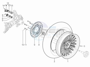 Beverly 300 RST 4T 4V ie E3 drawing Rear Wheel