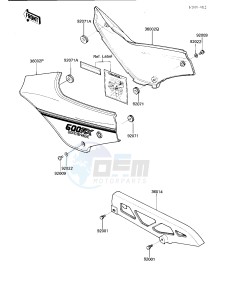 ZX 600 B [NINJA 600RX] (B1) [NINJA 600RX] drawing SIDE COVERS_CHAIN COVER