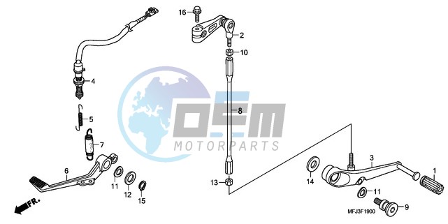 BRAKE PEDAL/CHANGE PEDAL