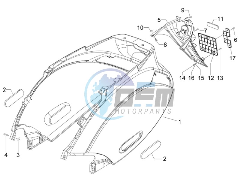 Rear cover - Splash guard