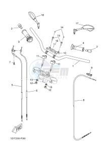 MT125 MT-125 (5D7L) drawing STEERING HANDLE & CABLE