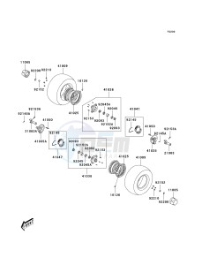 KSF 50 B [KFX50] (B7F-B9S) B7F drawing FRONT HUB