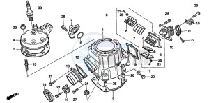 CR500R drawing CYLINDER HEAD/CYLINDER