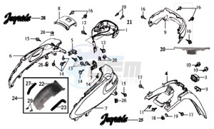 JOYRIDE 125 drawing REAR FENDER - COWLING - TAIL LIGHT